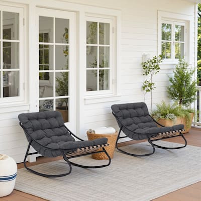 Modern Indoor Outdoor Rocking Chair with Cushion