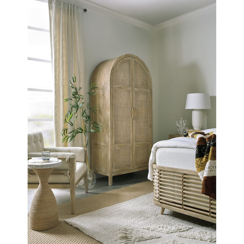 Hooker Furniture Surfrider 40" Wide Coastal Luxury Rattan Door Arched