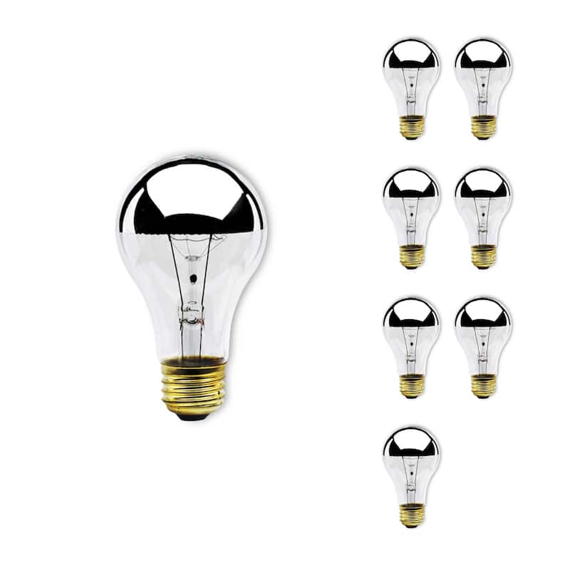 Bulbrite Pack of (8) Dimmable Half Chrome A19 Medium (E26) Incandescent Bulb - 60 Watt