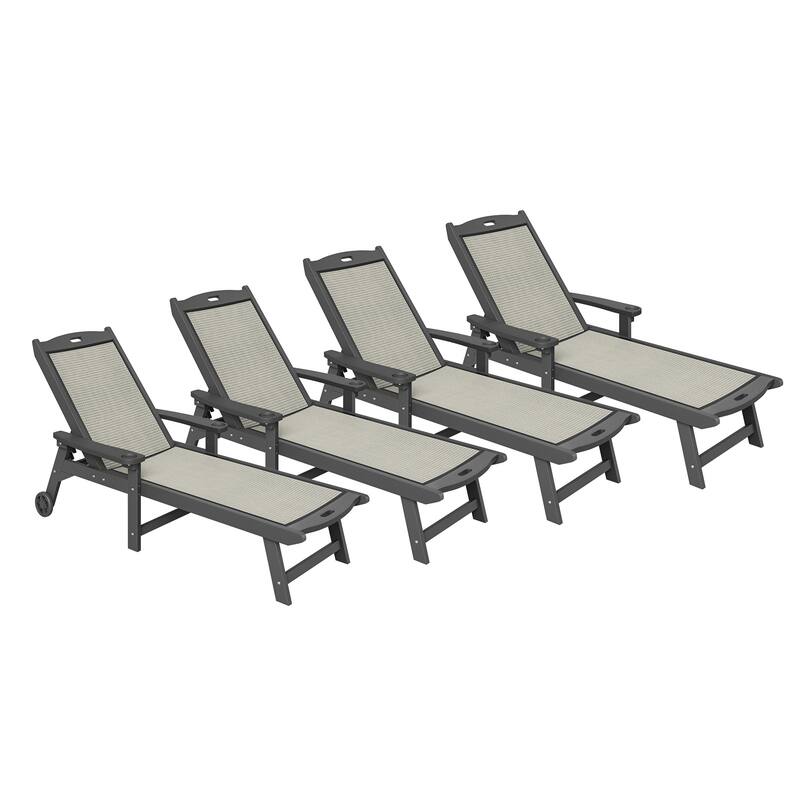 Hdps Outdoor Chaise Lounge Chair For Pool,Pool Lounge Chairs Set Of 4 - 28"W X 79"D X 38.8"H