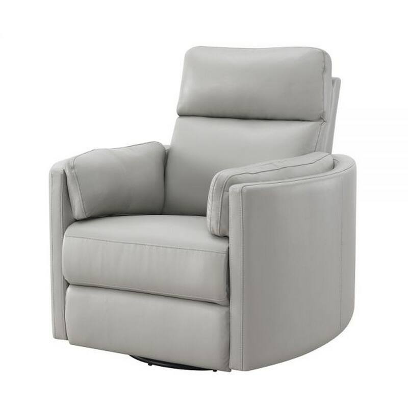 Sage 37 Inch Manual Recliner with Swivel, Chenille Upholstery, Smooth Gray
