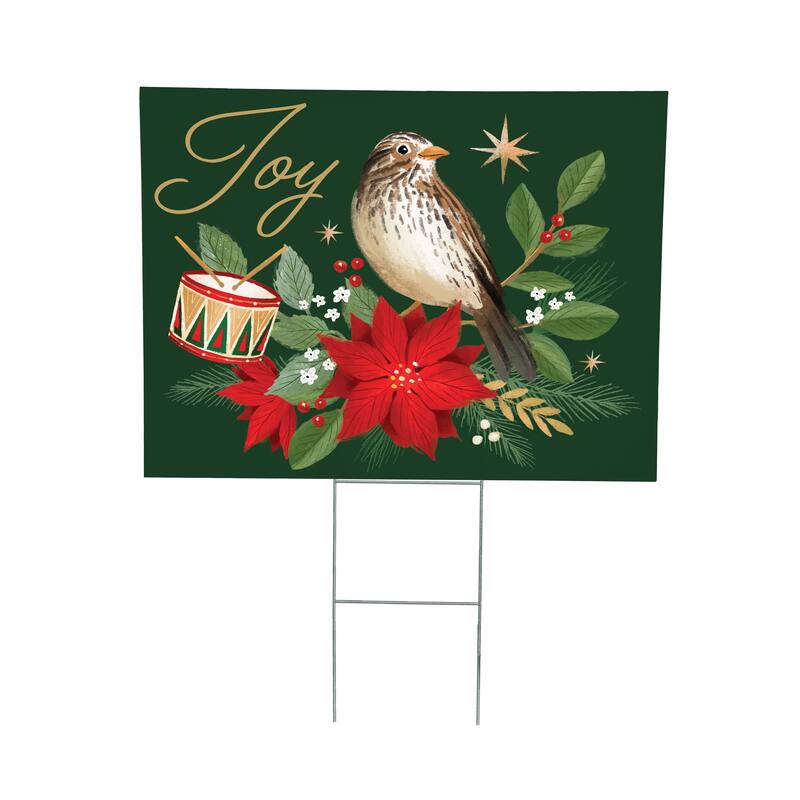 Bird and Drum Joy Yard Sign - 24" x 18" - Multicolor
