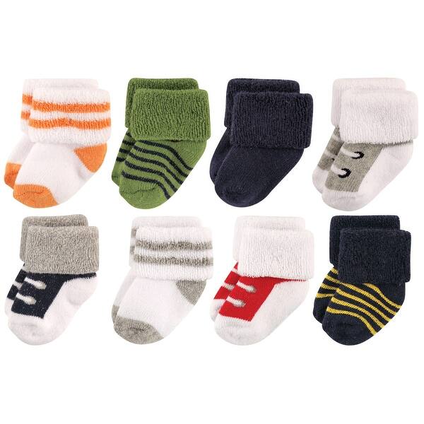 slide 1 of 1, Luvable Friends Baby Boy Newborn and Baby Terry Socks, Athletic 0-6 Months - Athletic 8-Pack