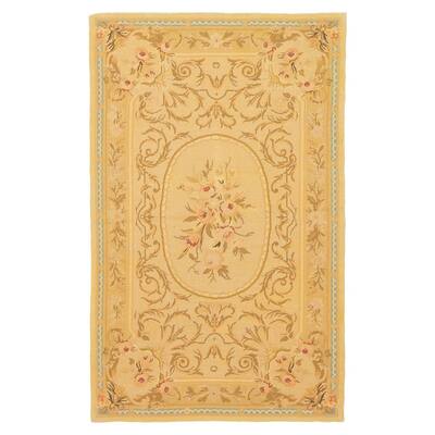 ECARPETGALLERY Flat-Weave Dynasty Khaki Cotton Tapestry Kilim - 2'11 x 4'8