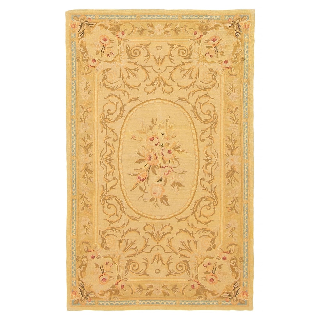 ECARPETGALLERY Flat-Weave Dynasty Khaki Cotton Tapestry Kilim - 2'11 x 4'8