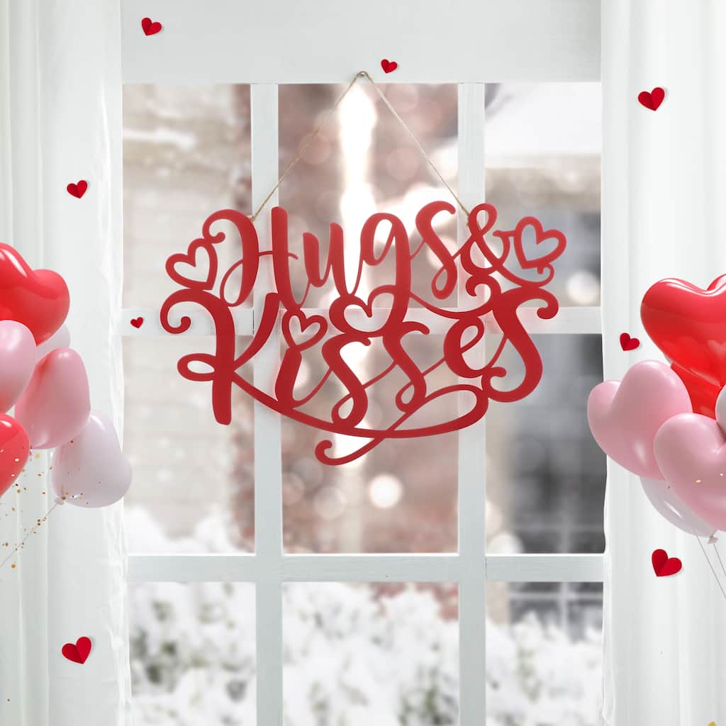 Glitzhome Metal Happy Valentine's Day Wall Decor