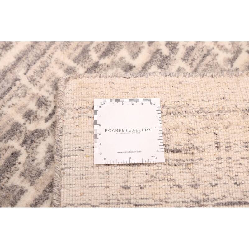 ECARPETGALLERY Hand Loomed Elysian Grey Wool Rug - 8'1 x 10'0