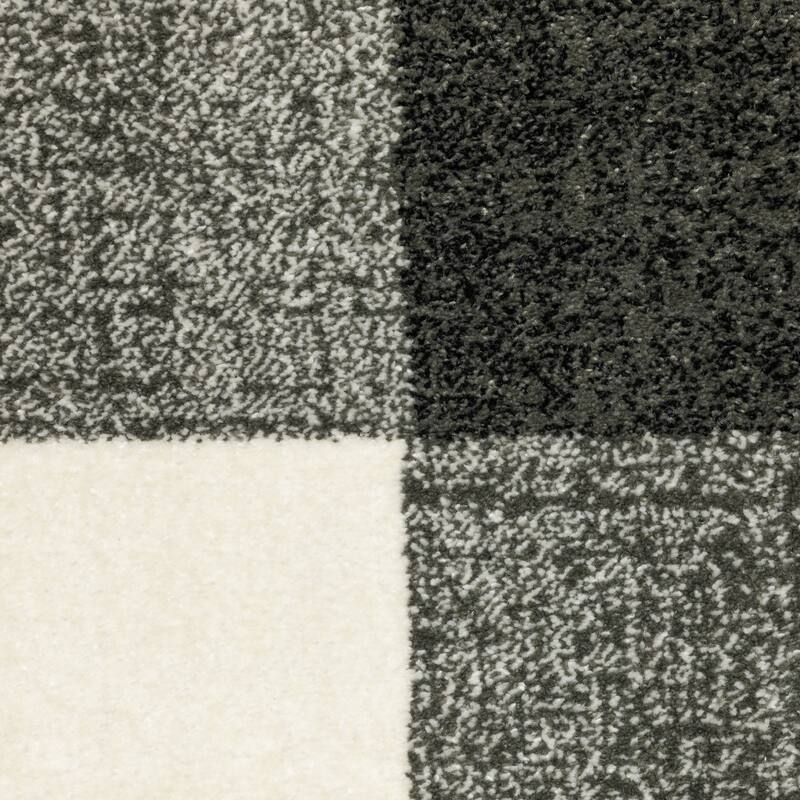 Arwen Distressed Gingham Plaid Area Rug
