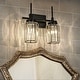 preview thumbnail 67 of 103, Modern Black 1/2/3/4/5-Light Bathroom Crystal Vanity Light Wall Sconces Cylindrical Shade - 2-Light 12.2 in.W