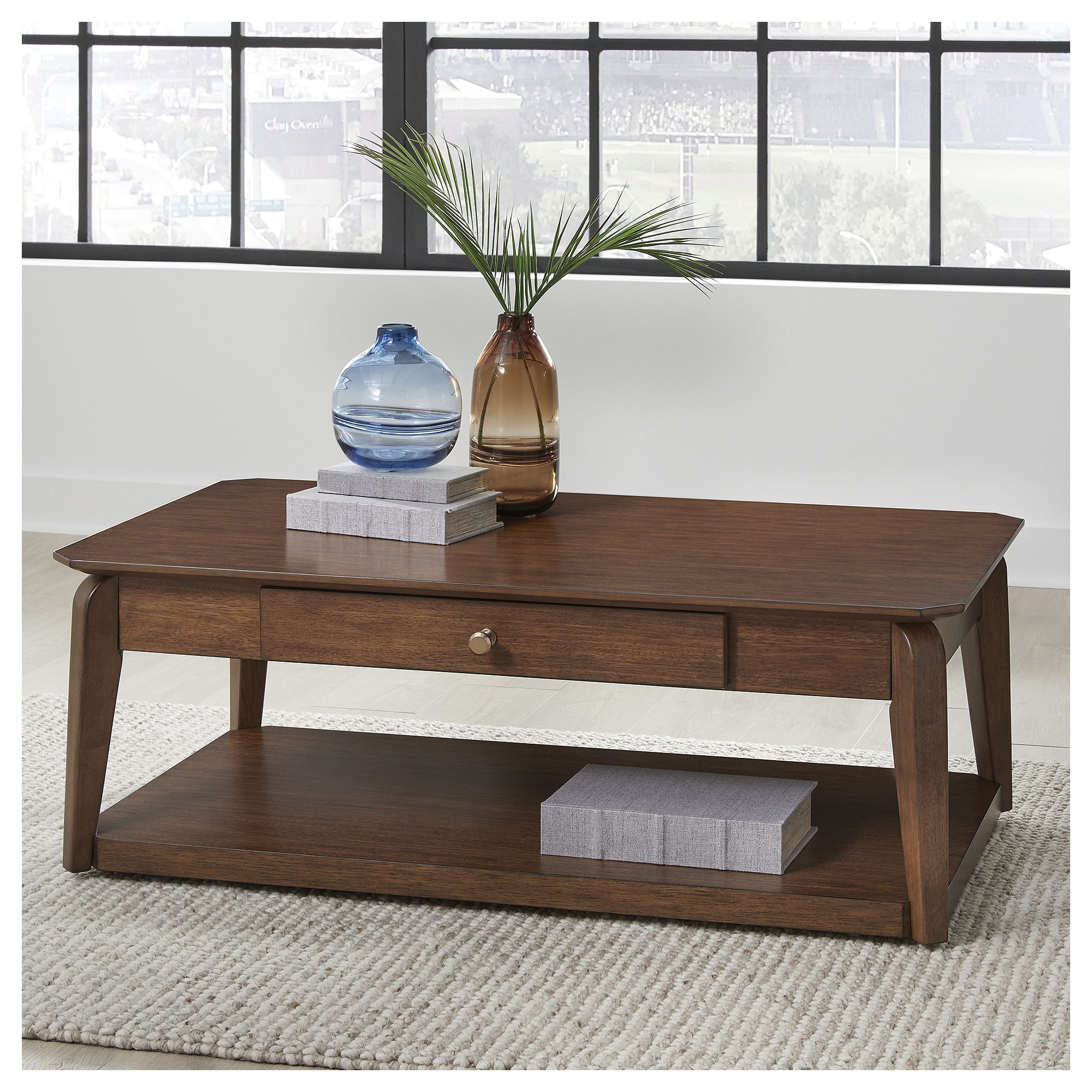 Signature Design by Ashley Trenmour Brown Coffee Table - 50"W x 28"D x 18"H