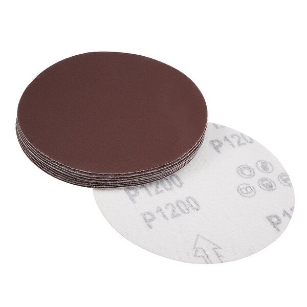 5-Inch Sanding Disc 1200 Grits Aluminum Oxide Flocking Back Sandpapers 10 Pcs - 1200 Grits