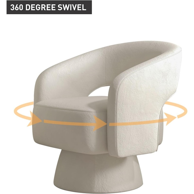 Swivel Barrel Chair,Velvet Accent Armchair 360 Degree Swivel Club Chair Vanity Chair for Living Room Bedroom Reception Room