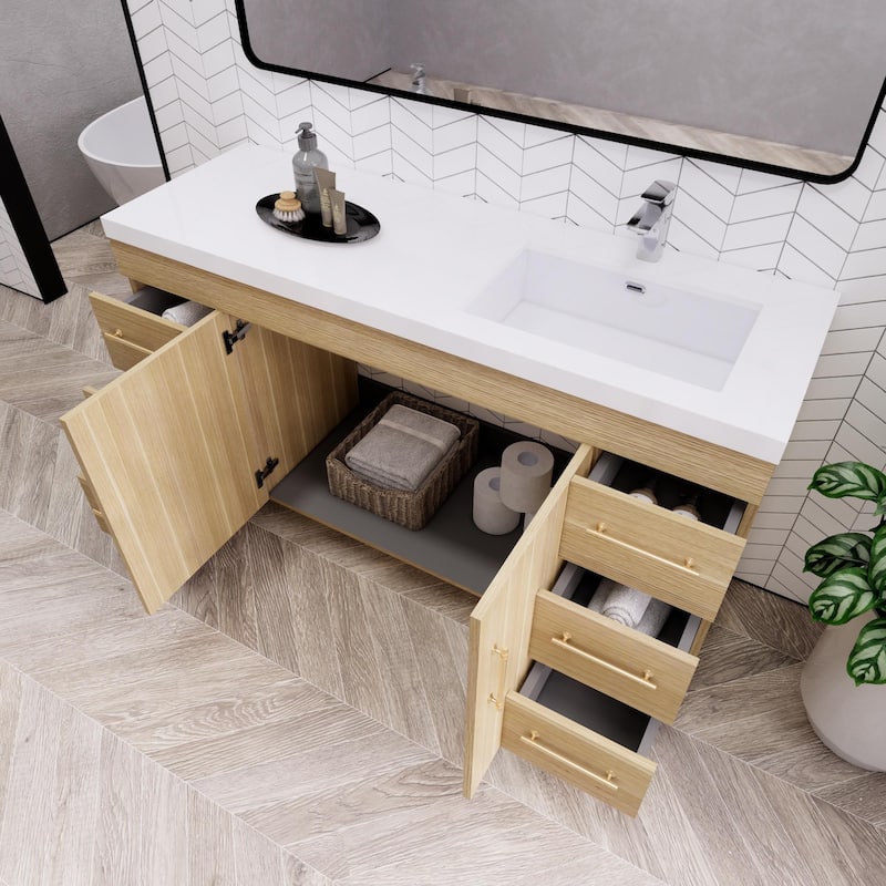 Eliza 60'' Freestanding Vanity Single Sink on the Right