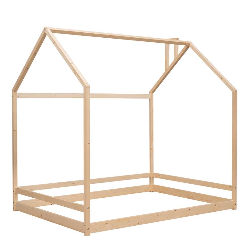 Full House Bed with Roof Design, Safe and Fun Sleeping Space for Kids