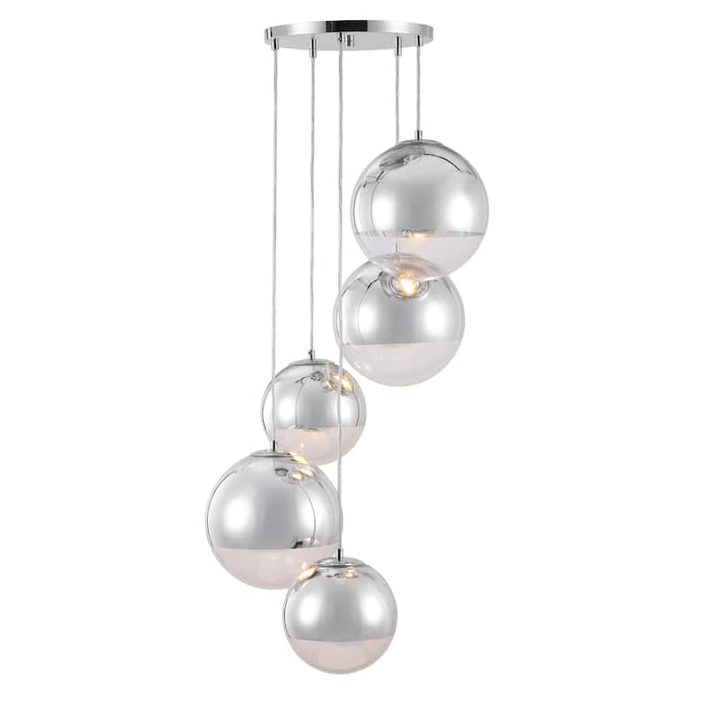 SAFAVIEH Couture Skylina Metal 5 Light Chandelier - 21"W x 21"D x 51"H