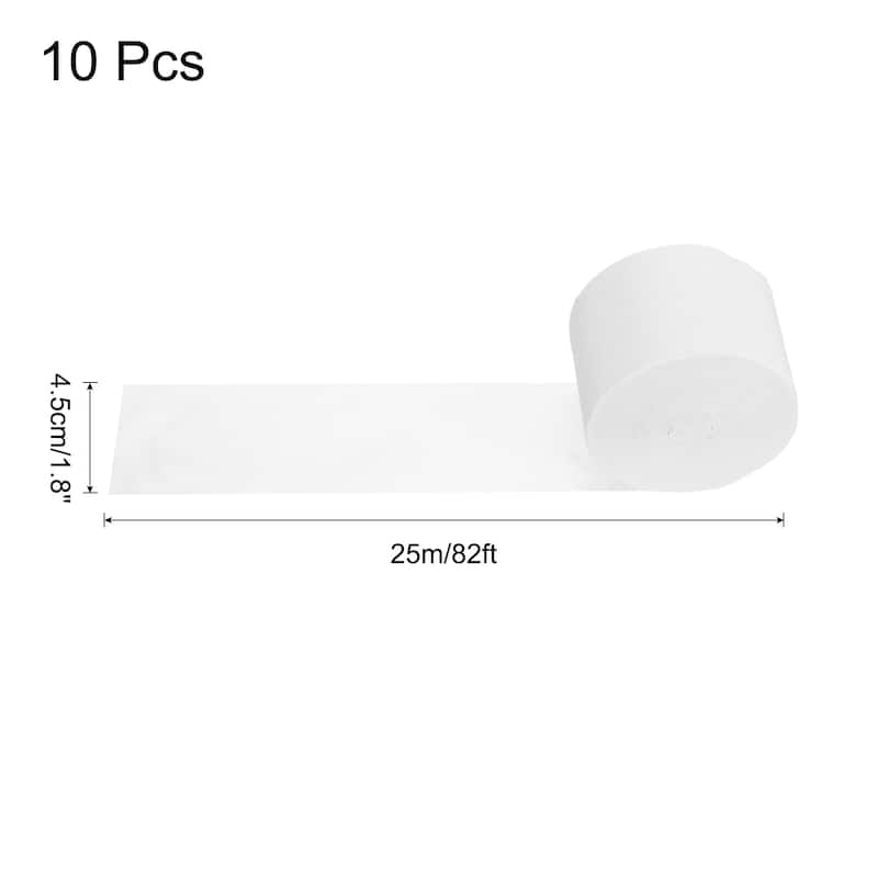Crepe Paper Streamers 10 Rolls for Decoration - White - 1.8 in x 82 Ft/Roll