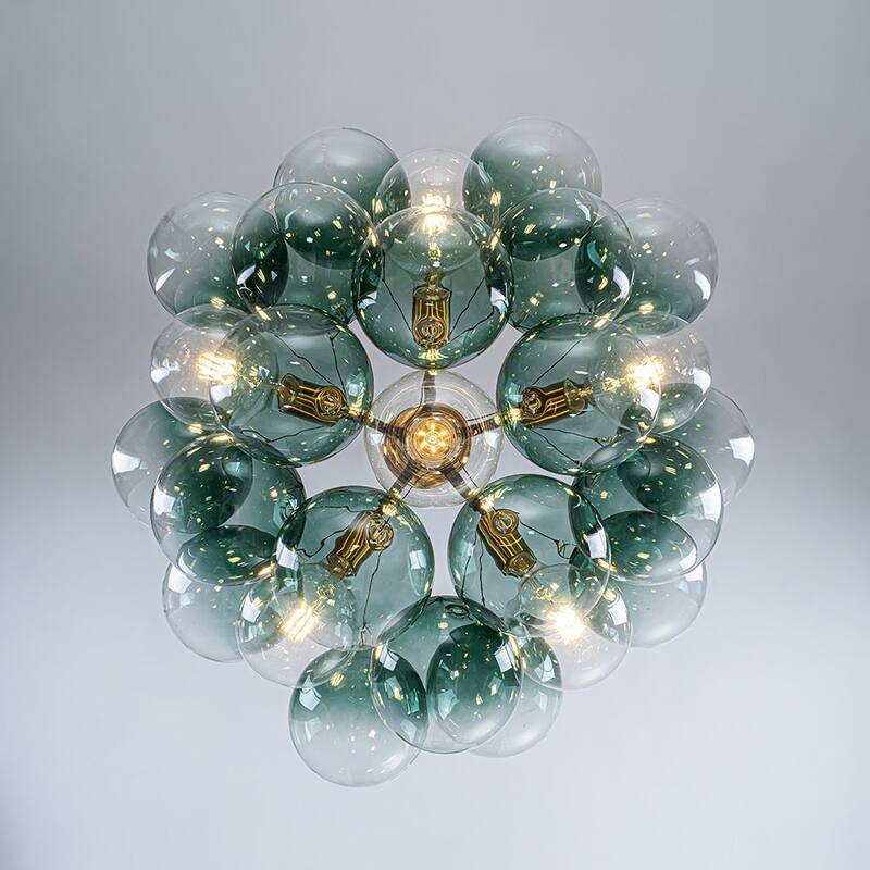 6-Light Bold Modern Gradient Glass Cluster Bubble Chandelier - 24.8 in