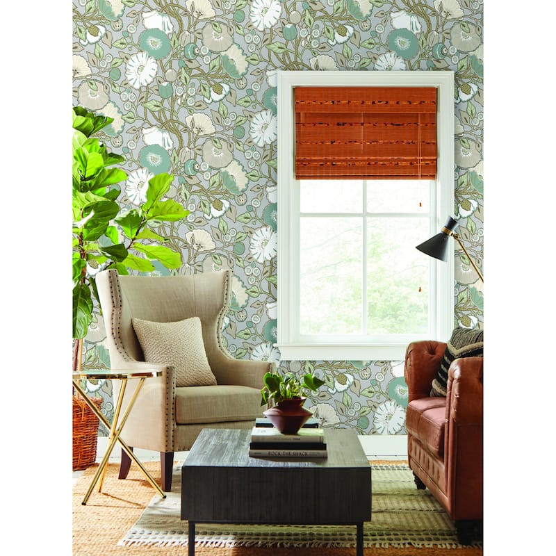 Omaha Vincent Poppies 27 in. x 27 ft. = 60.75 sq. ft Wallpaper Roll