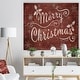 preview thumbnail 2 of 4, Designart 'Merry Christmas Season Greetings on Red' Print on Natural Pine Wood - Red
