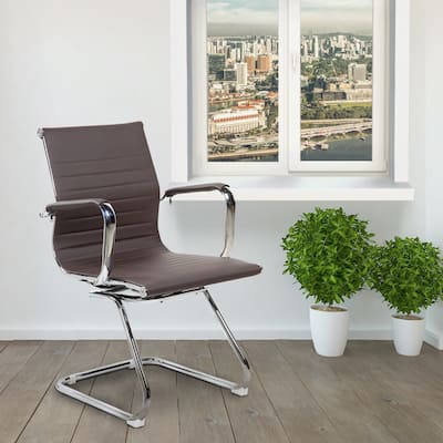 Modern Visitor Office Chair, Chocolate