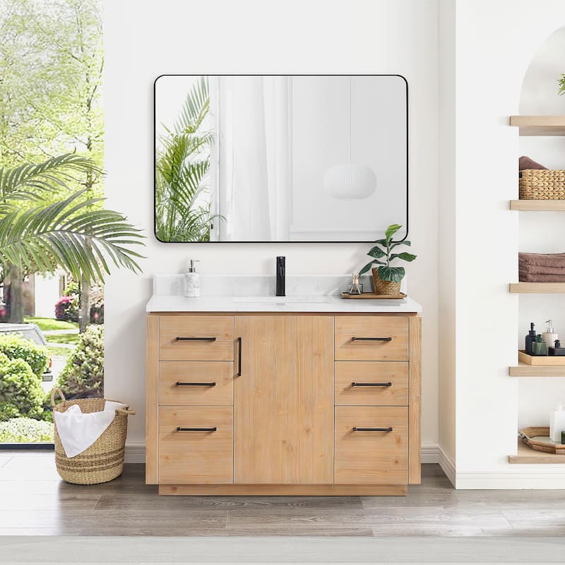 San Single Bath Vanity with Composite Stone Top without Mirror