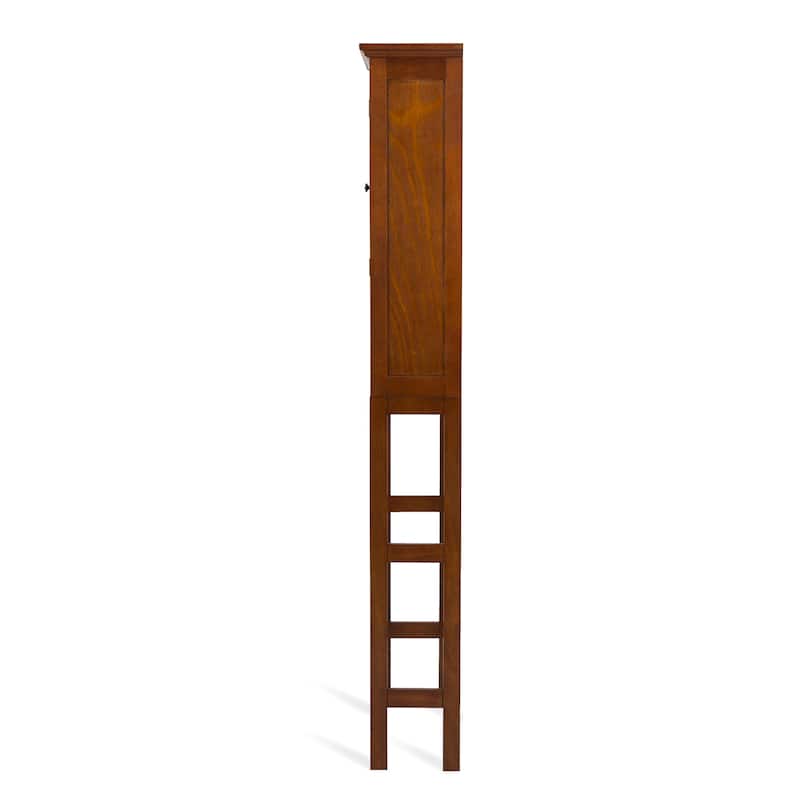 Glitzhome 5.8FT Espresso/ Walnut Bathroom Storage Cabinet Spacesaver Organizer