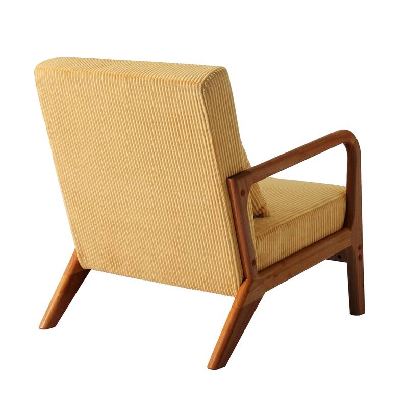 Mid-Century Upholstered Accent Chair with Wood Frame