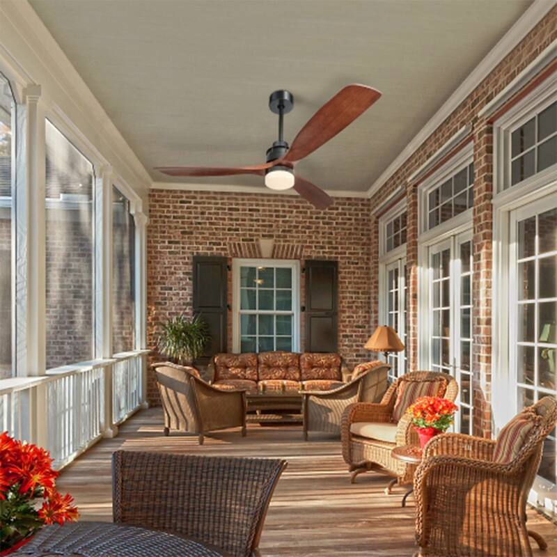 60" Black & 52" White Ceiling Fans with LED Light & Reversible DC Motors