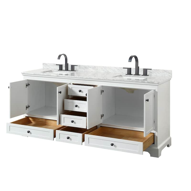 Wyndham Collection Deborah 80" Free Standing Double Vanity Set with