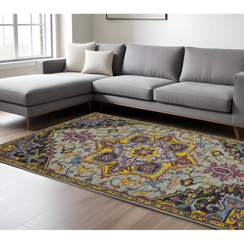 HomeRoots Medallion Bohemian Rectangle Area Rug - 132.00 in. x 96.00 in.  x 0.45 in.