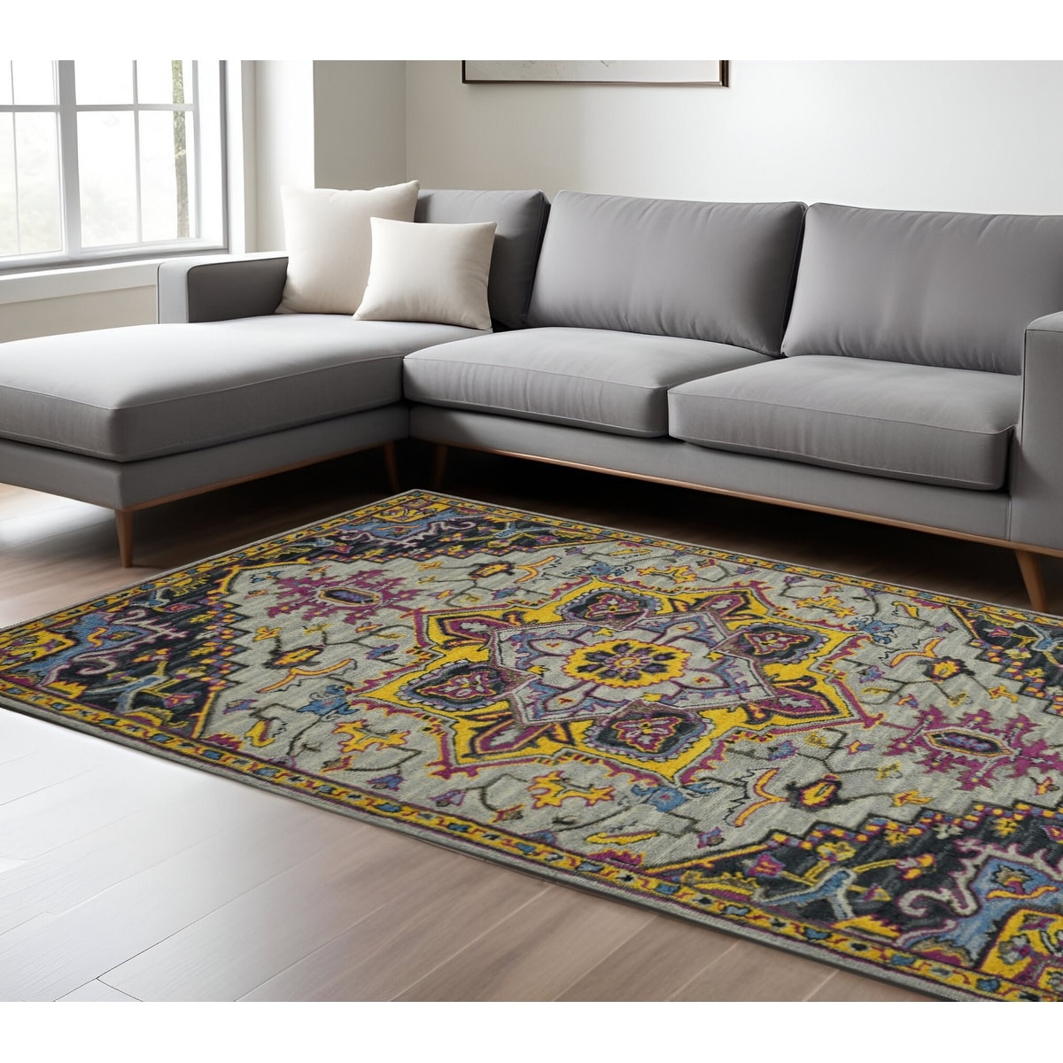 HomeRoots Hete Medallion Bohemian Rectangle Area Rug