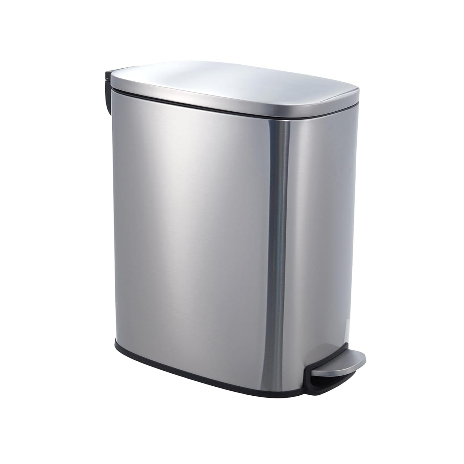 13-Gallon Slim Stainless Steel Trash Can with Soft-Close Lid - Narrow Design