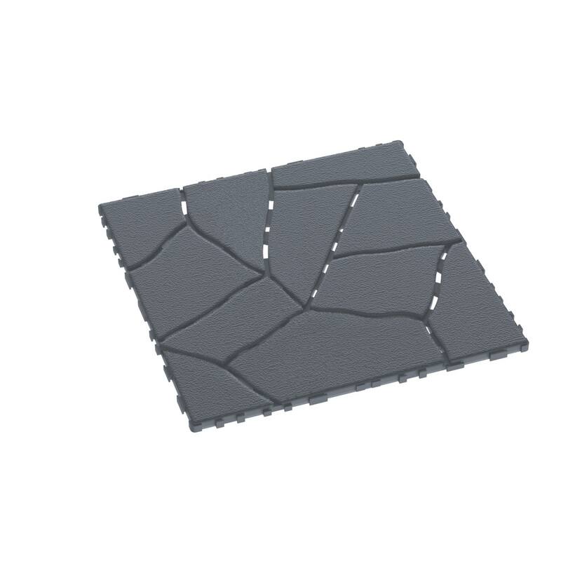 Stone Style 12" Patio Deck Tiles DIY Module Interlocking Decking Tiles Floor Tile