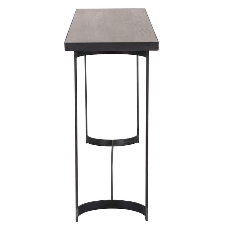 62" Gray and Brown Contemporary Rectangular Console Table