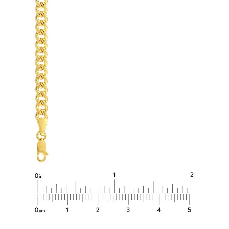 Curata 14k Yellow Gold 5.35mm Hollow T Miami Curb Chain Bracelet Lobster Lock Closure 8.50 Inch