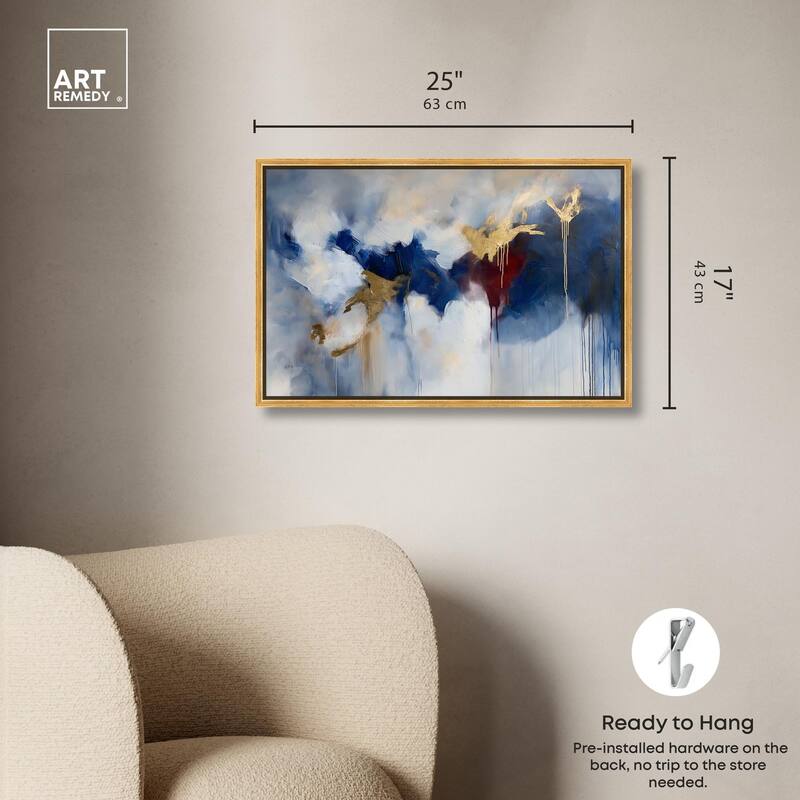Eclipse of Gold and Blue Canvas by Art Remedy