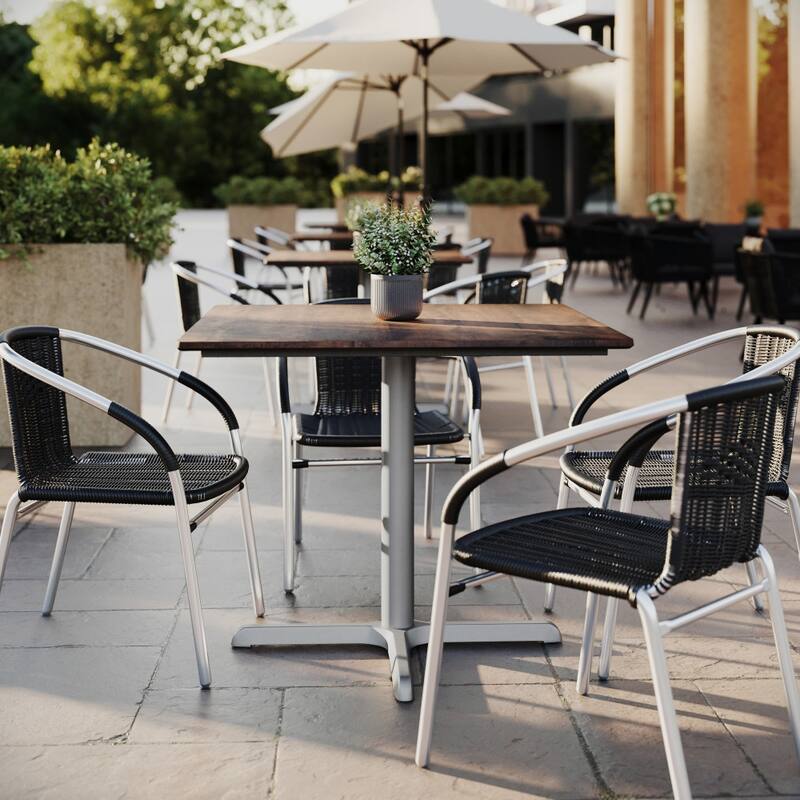 Commercial HPL Tabletop with Table Height Crisscross Base