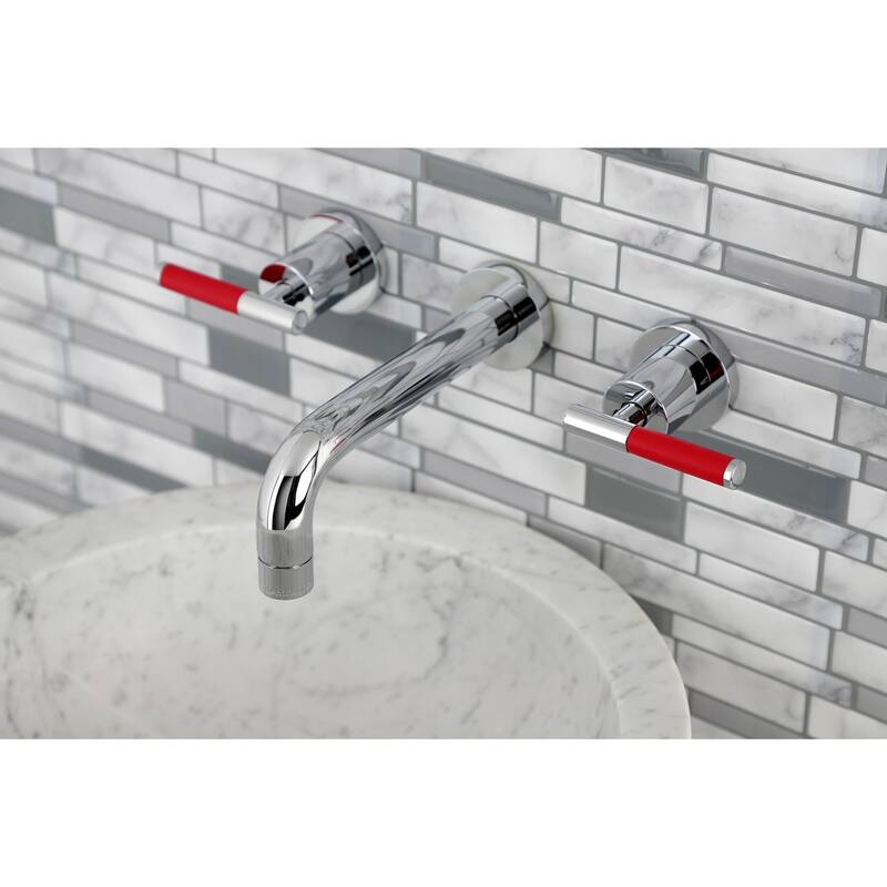Kingston Brass Kaiser Two-Handle Wall Mount Bathroom Faucet