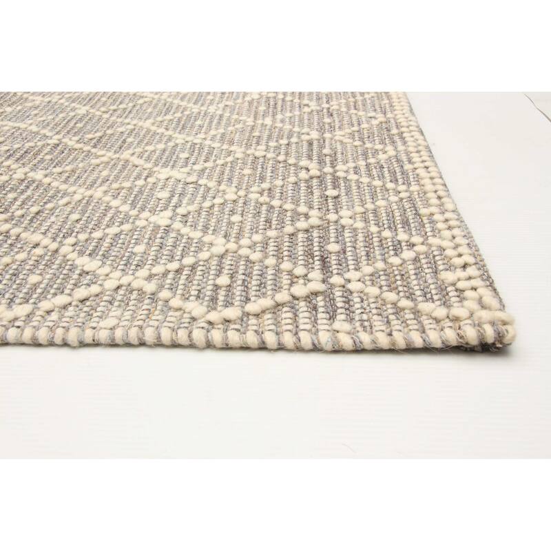 ECARPETGALLERY Braid weave Sienna Grey Wool Rug - 5'0 x 8'0