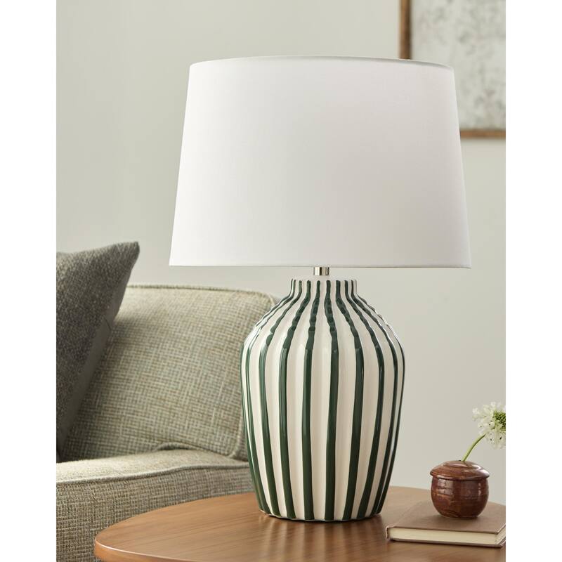Livabliss Stratos Rustic Accent Table Lamp - Green/White