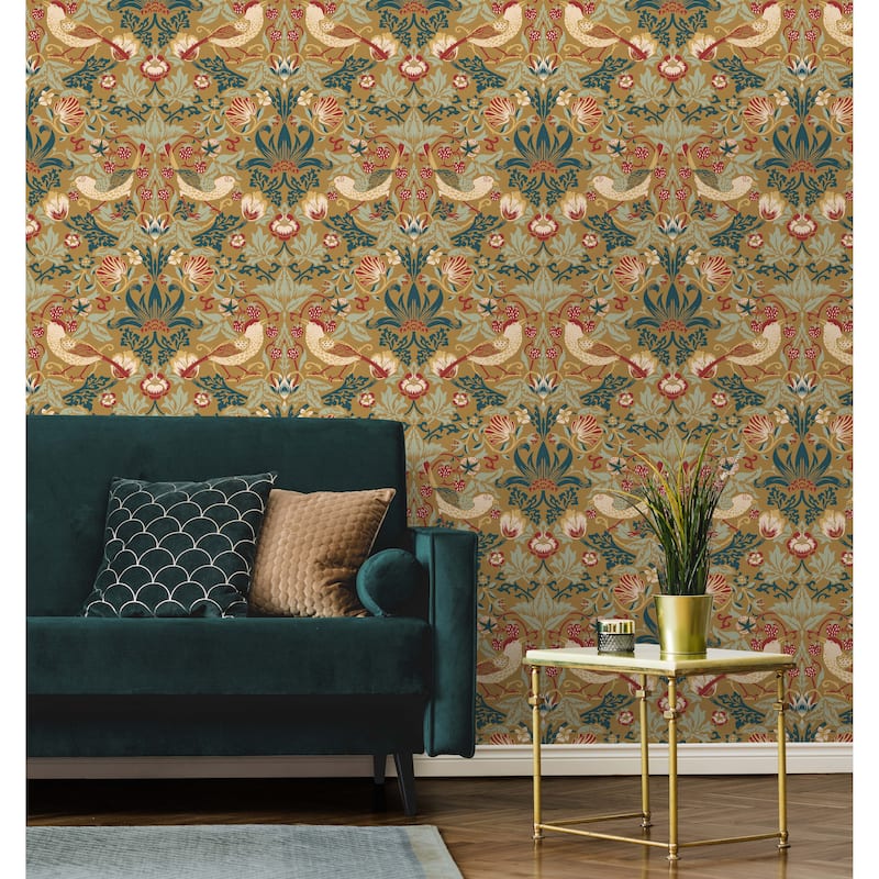 Seabrook Designs Fragaria Garden Non-Woven Unpasted Wallpaper