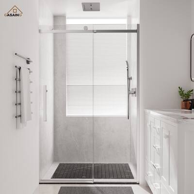 CASAINC 48 in. W x 76 in. H Sliding Frameless Shower Door with SGCC Certification