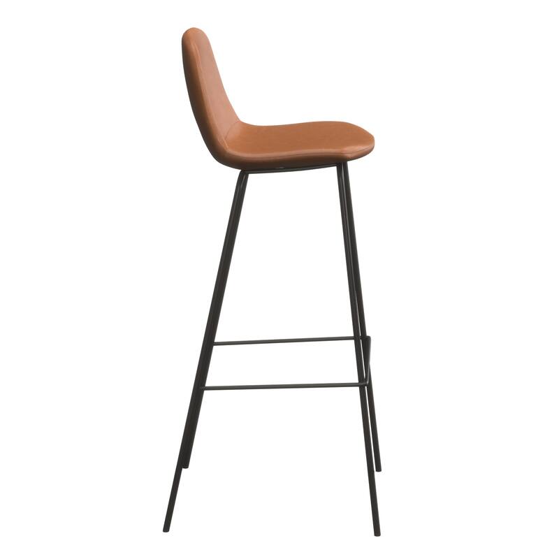Maxine Vegan Leather Bar Height Stools Black Legs (Set of 2)