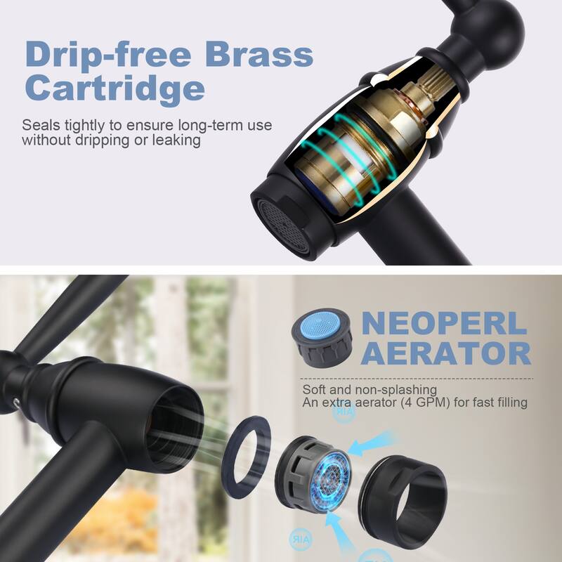 WOWOW Desk Mounted Pot Filler Kitchen Folding Faucet