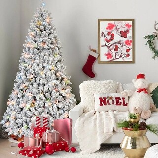 PE/PVC Spray White Decorated Christmas Tree with Red Fruit and