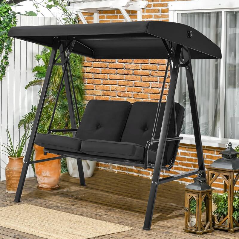 2-Seat Patio Swing Chair, Outdoor Porch Swing Glider