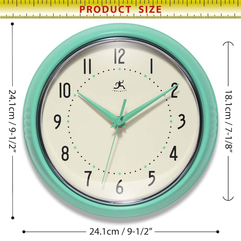 Round Retro Kitchen Wall Clock by Infinity Instruments