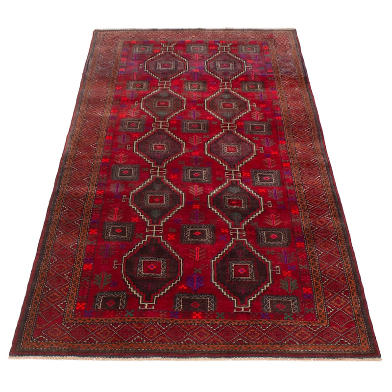 ECARPETGALLERY Hand-knotted Konya Anatolian Burgundy, Red Wool Rug - 4'3 x 8'10