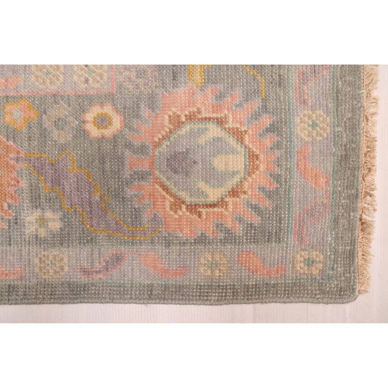 ECARPETGALLERY Hand-knotted Modern Oushak Sage Wool Rug - 7'10 x 9'10