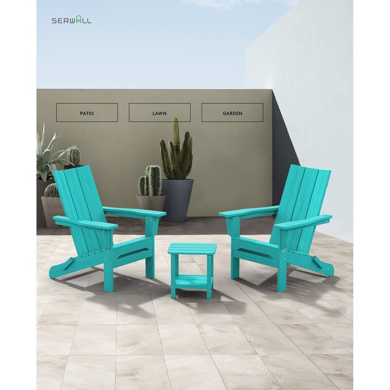 HDPE Oversized Folding Adirondack Chair, All-Weather Modern Folding Adirondack Chair